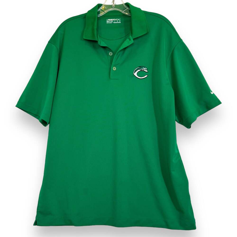 Nike Golf Miami Dolphins Polo Shirt L Green Fit Dry Performance Stretch